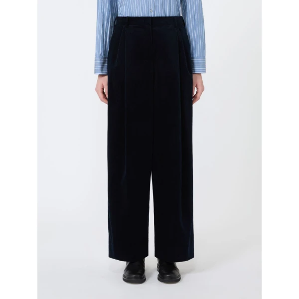 Max Mara Corona Corduroy Trousers in Midnight Blue | Tailored pants | Luxury Shoes 