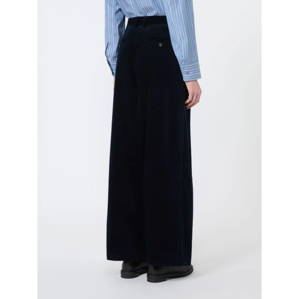 Max Mara Corona Corduroy Trousers in Midnight Blue | Tailored pants | Luxury Shoes 