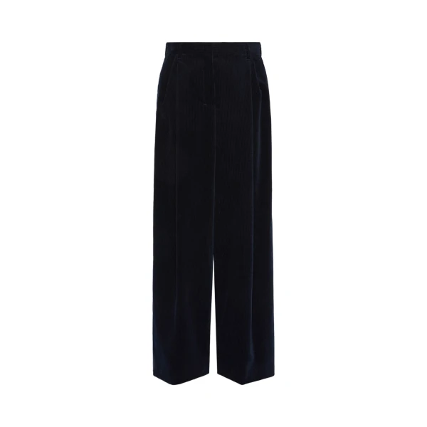 Max Mara Corona Corduroy Trousers in Midnight Blue | Tailored pants | Luxury Shoes 