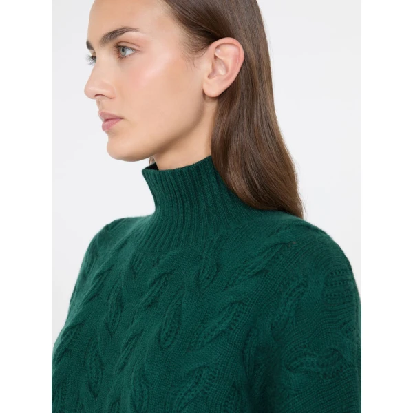 Max Mara Cosmo Wool and Cashmere Cable Sweater in Green | Sweaters | Luxury Shoes 