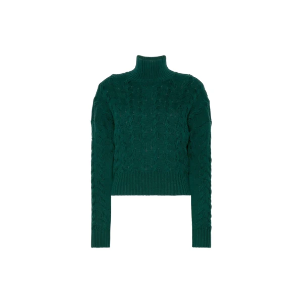 Cosmo Wool and Cashmere Cable Sweater in Green