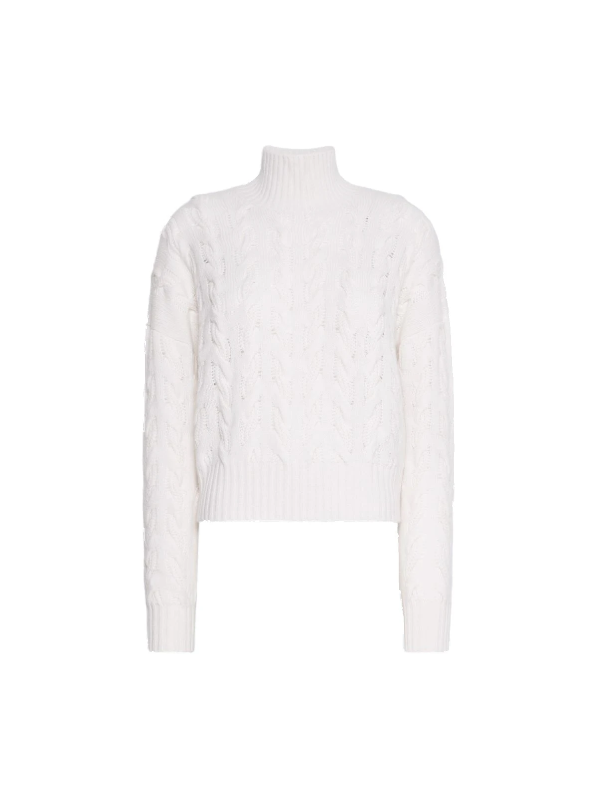 Max Mara Cosmo Wool and Cashmere Cable Sweater in White Max Mara Cosmo Wool and Cashmere Cable Sweater in White | Sweaters | Luxury Shoes