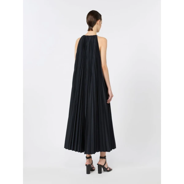 Max Mara Costone Sleeveless Plisse Taffeta Dress in Ultramarine | Maxi Dresses | Luxury Shoes 