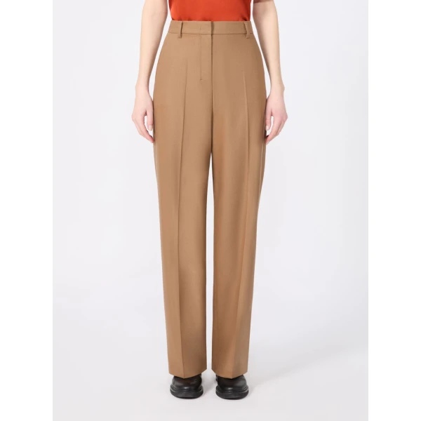 Max Mara Cottage Wool Flannel Trousers in Camel | Tailored pants | Luxury Shoes 