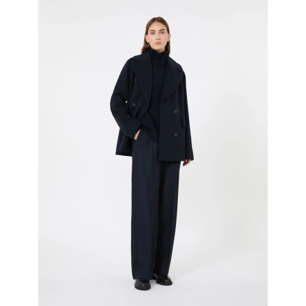 Max Mara Cottage Wool Flannel Trousers in Midnight Blue | Tailored pants | Luxury Shoes 