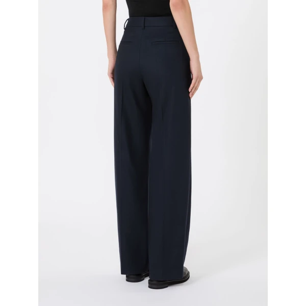 Max Mara Cottage Wool Flannel Trousers in Midnight Blue | Tailored pants | Luxury Shoes 