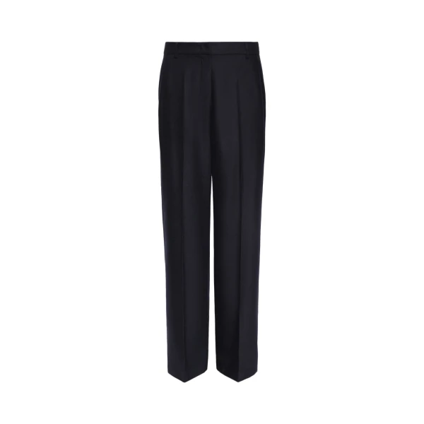 Max Mara Cottage Wool Flannel Trousers in Midnight Blue | Tailored pants | Luxury Shoes 
