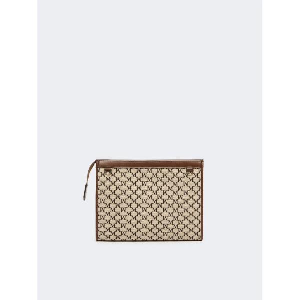 Max Mara Cotton Jacquard Small Pouch in Black | Wallets & Purses | Luxury Shoes 