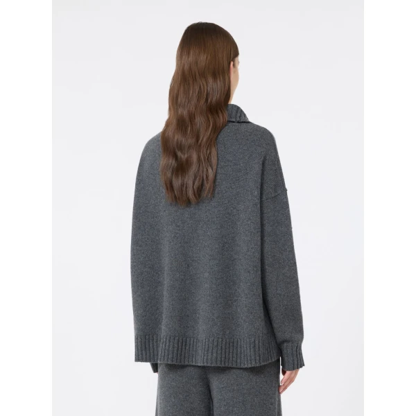 Max Mara Crasso Cashmere High-Neck Sweater in Dark Grey | Turtlenecks | Luxury Shoes 