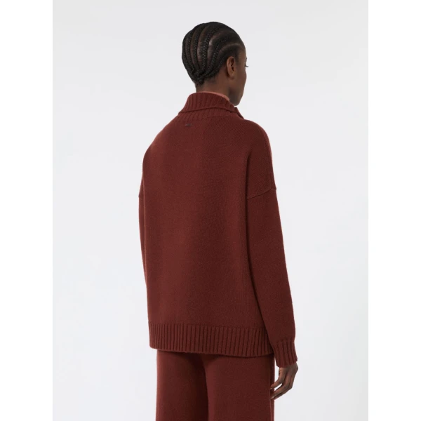 Max Mara Crasso Cashmere High-Neck Sweater in Rust | Turtlenecks | Luxury Shoes 