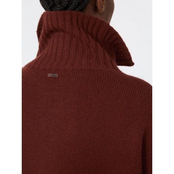 Max Mara Crasso Cashmere High-Neck Sweater in Rust | Turtlenecks | Luxury Shoes 