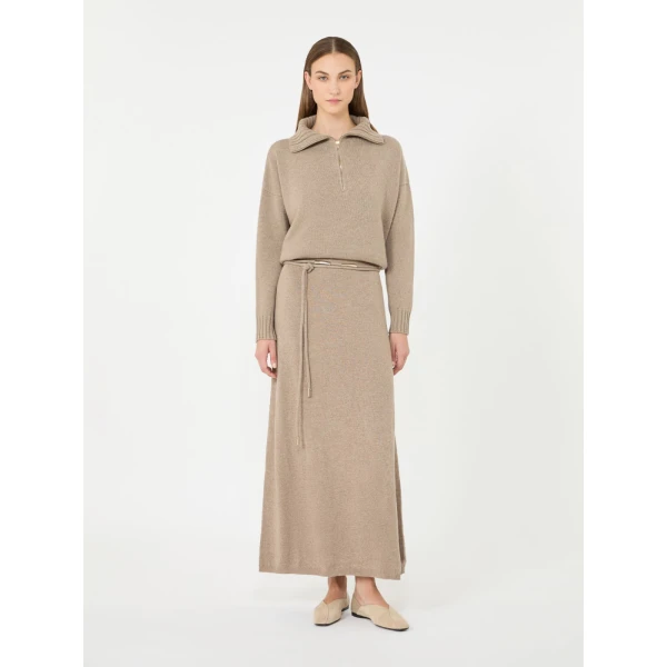 Max Mara Crasso Cashmere High-Neck Sweater in Sand | Turtlenecks | Luxury Shoes 