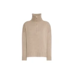Max Mara Crasso Cashmere High-Neck Sweater in Sand | Turtlenecks | Luxury Shoes 