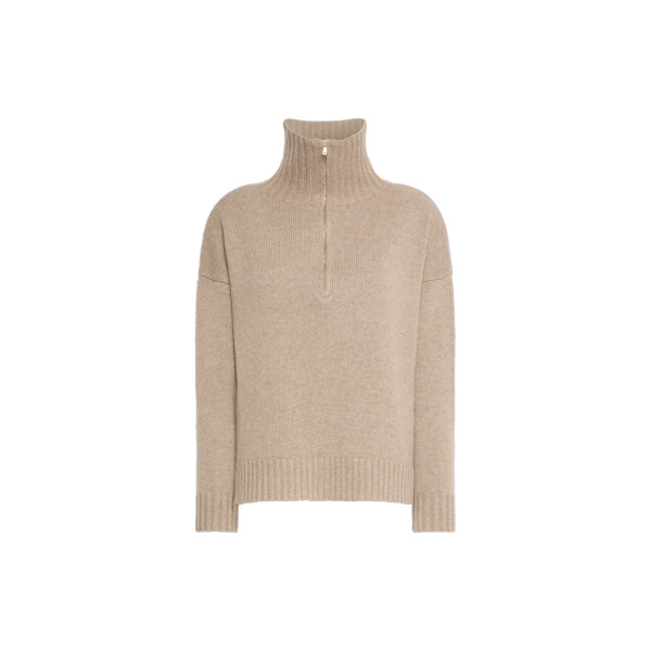 Max Mara Crasso Cashmere High-Neck Sweater in Sand | Turtlenecks | Luxury Shoes 