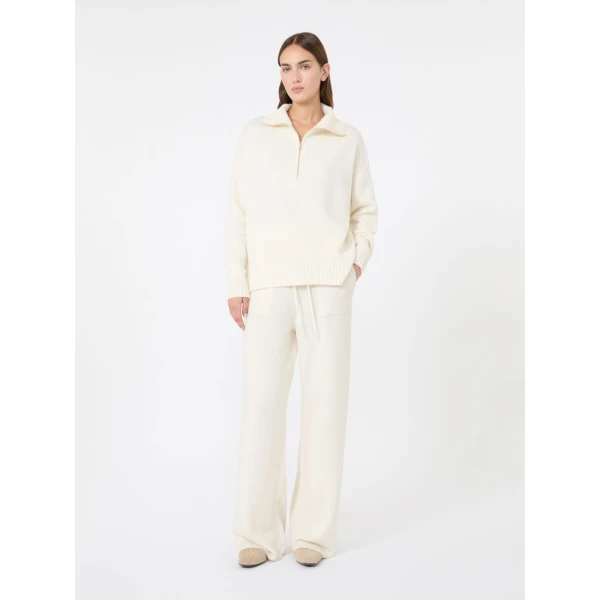 Max Mara Crasso Cashmere High-Neck Sweater in White | Turtlenecks | Luxury Shoes 