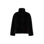Max Mara Crea Fluffy-Textured Cropped Coat in Dark Brown | Coats | Luxury Shoes 