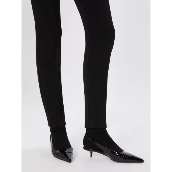 Max Mara Crespo Slim Stretch Cady Trousers in Black | Tailored pants | Luxury Shoes 