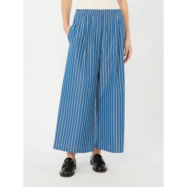 Max Mara Cresta Cotton Poplin Trousers in Cornflower Blue | Tailored pants | Luxury Shoes 