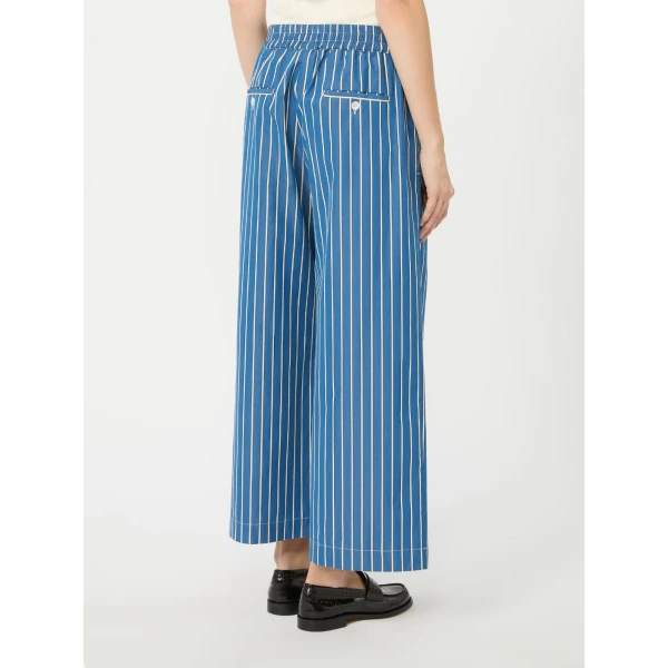 Max Mara Cresta Cotton Poplin Trousers in Cornflower Blue | Tailored pants | Luxury Shoes 