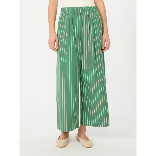 Max Mara Cresta Cotton Poplin Trousers in Green | Tailored pants | Luxury Shoes 