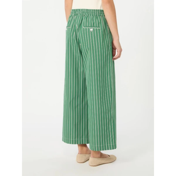 Max Mara Cresta Cotton Poplin Trousers in Green | Tailored pants | Luxury Shoes 