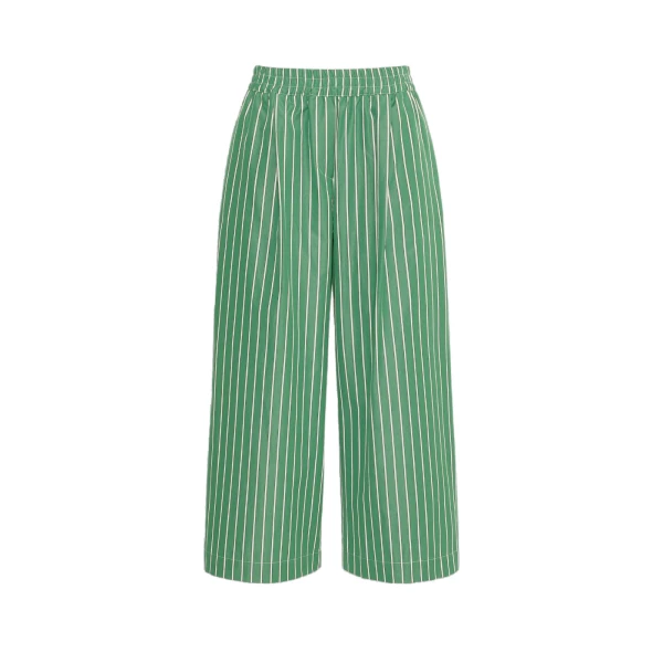 Max Mara Cresta Cotton Poplin Trousers in Green | Tailored pants | Luxury Shoes 