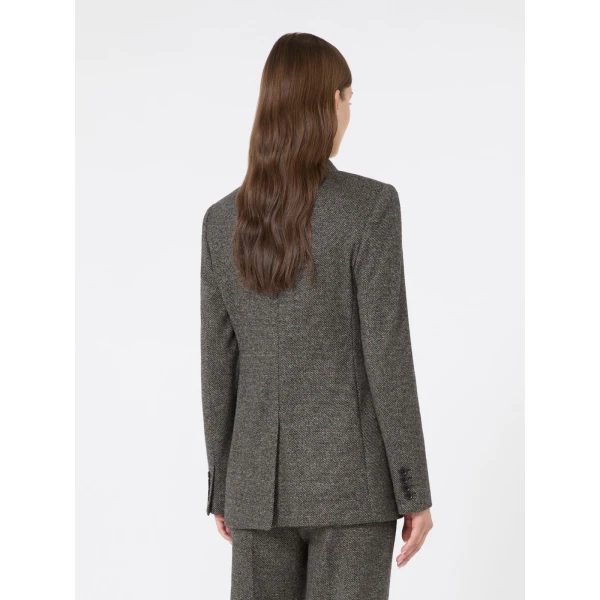 Max Mara Cresta Double-Breasted Jacquard Jersey Blazer in Camel | Blazers | Luxury Shoes 