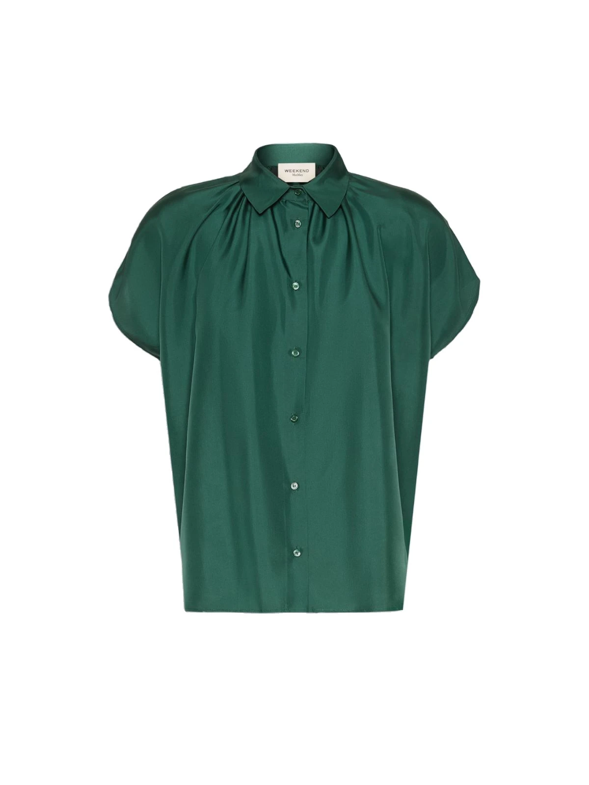 Max Mara Crine Sleeveless Habotai Silk Shirt in Dark Green Max Mara Crine Sleeveless Habotai Silk Shirt in Dark Green | Shirts | Luxury Shoes