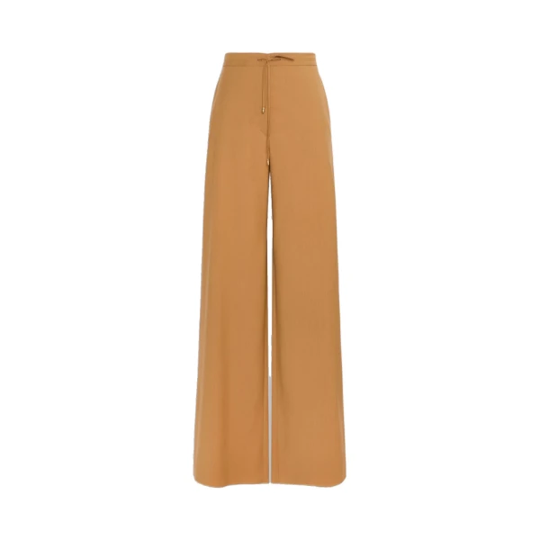 Crisma Woollen Cloth Drawstring Trousers in Caramel