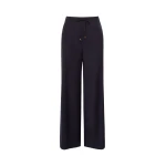 Max Mara Crisma Woollen Cloth Drawstring Trousers in Navy | Wide leg pants | Luxury Shoes 
