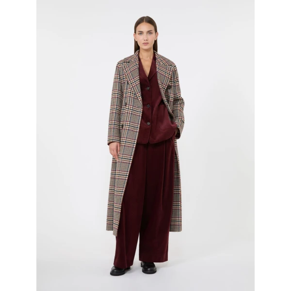 Max Mara Cristina Chequered Double Wool Coat in Ultramarine | Wool Coat | Luxury Shoes 