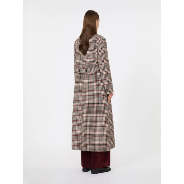 Max Mara Cristina Chequered Double Wool Coat in Ultramarine | Wool Coat | Luxury Shoes 
