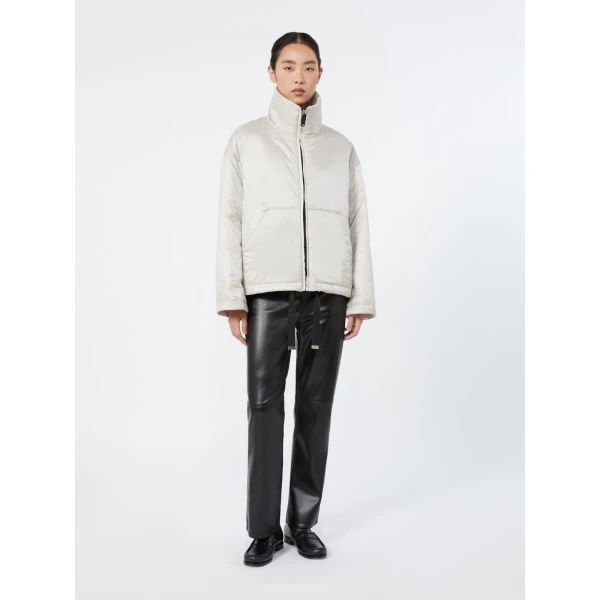Max Mara Cristina Short Padded Water-Repellent Jacket in Ice Grey | Jackets | Luxury Shoes 