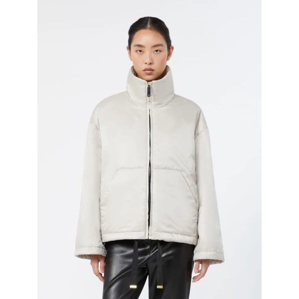 Max Mara Cristina Short Padded Water-Repellent Jacket in Ice Grey | Jackets | Luxury Shoes 