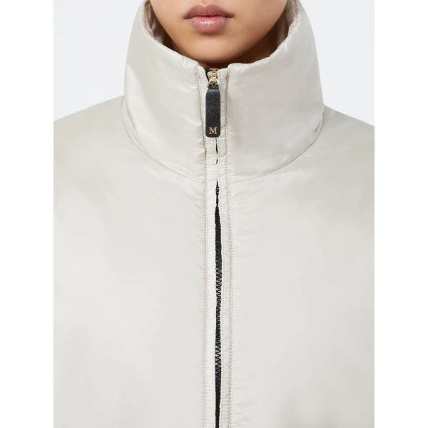 Max Mara Cristina Short Padded Water-Repellent Jacket in Ice Grey | Jackets | Luxury Shoes 