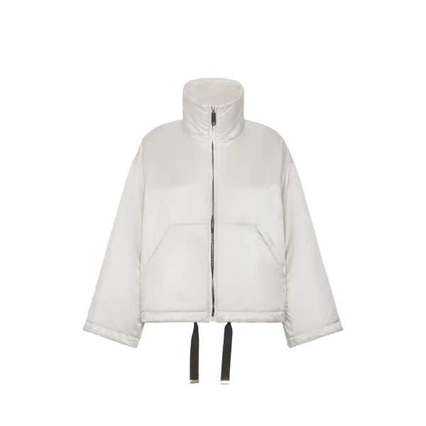 Cristina Short Padded Water-Repellent Jacket in Ice Grey