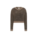 Max Mara Cropped Alpaca-Blend Sequin Jumper in Marron Glace | Sweaters | Luxury Shoes 