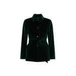 Max Mara Crusca Velvet Saharan Jacket in Green | Blazers | Luxury Shoes 