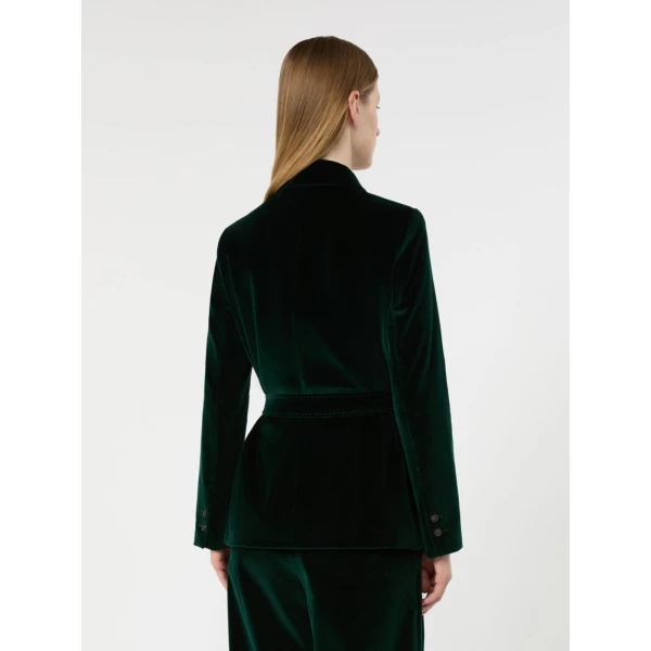 Max Mara Crusca Velvet Saharan Jacket in Green | Blazers | Luxury Shoes 