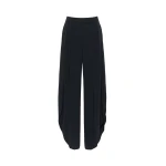 Max Mara Crusca Wide-Leg Cady Trousers in Navy | Wide leg pants | Luxury Shoes 