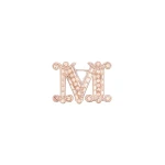 Max Mara Crystal Monogram Brooch in Pink | Brooches & Pins | Luxury Shoes 