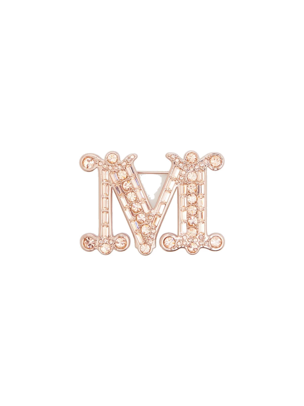 Max Mara Crystal Monogram Brooch in Pink Max Mara Crystal Monogram Brooch in Pink | Brooches & Pins | Luxury Shoes