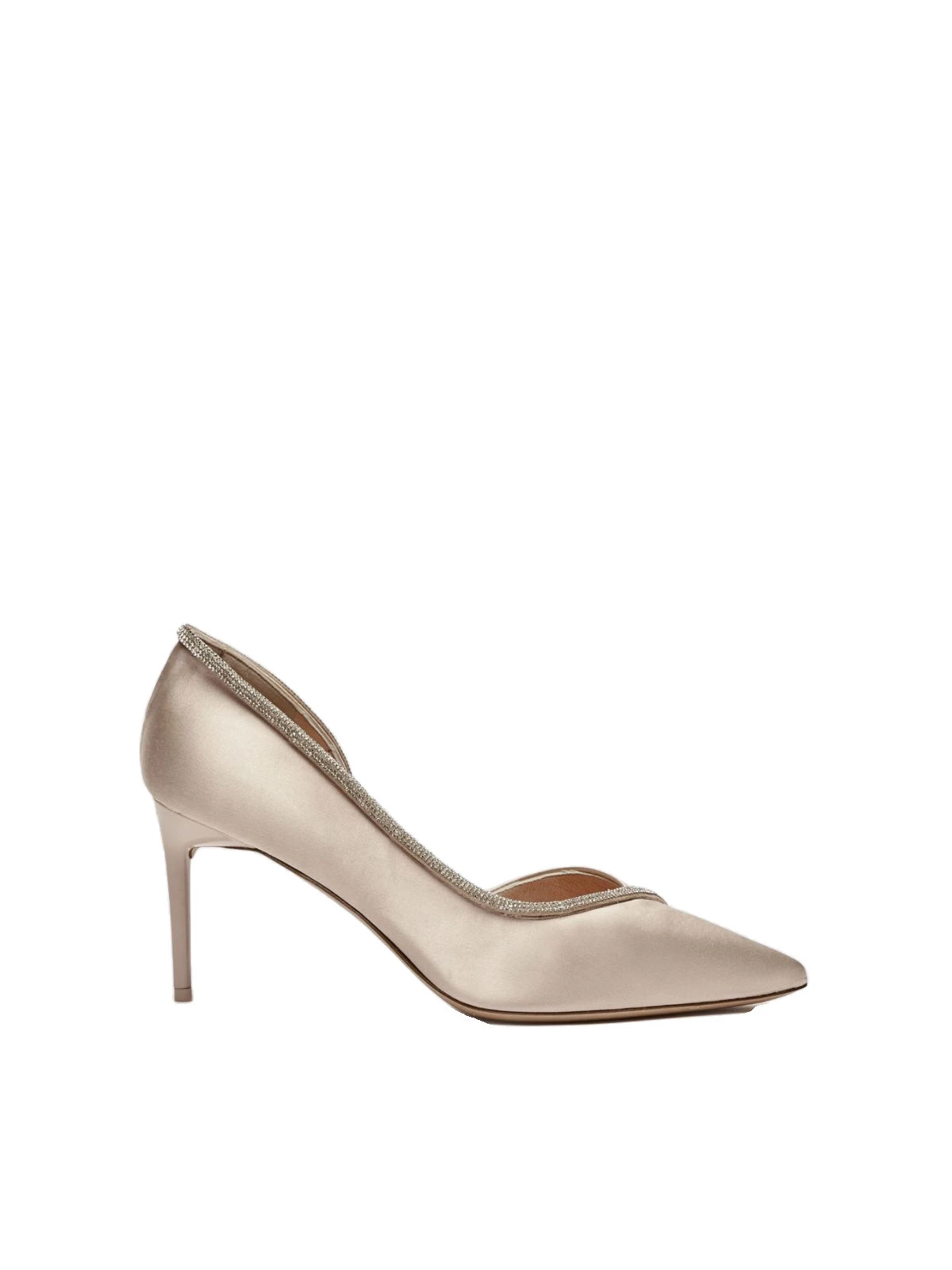 Max Mara Crystal Satin D'Orsay Court Shoes in Beige Max Mara Crystal Satin D'Orsay Court Shoes in Beige | Heels | Luxury Shoes