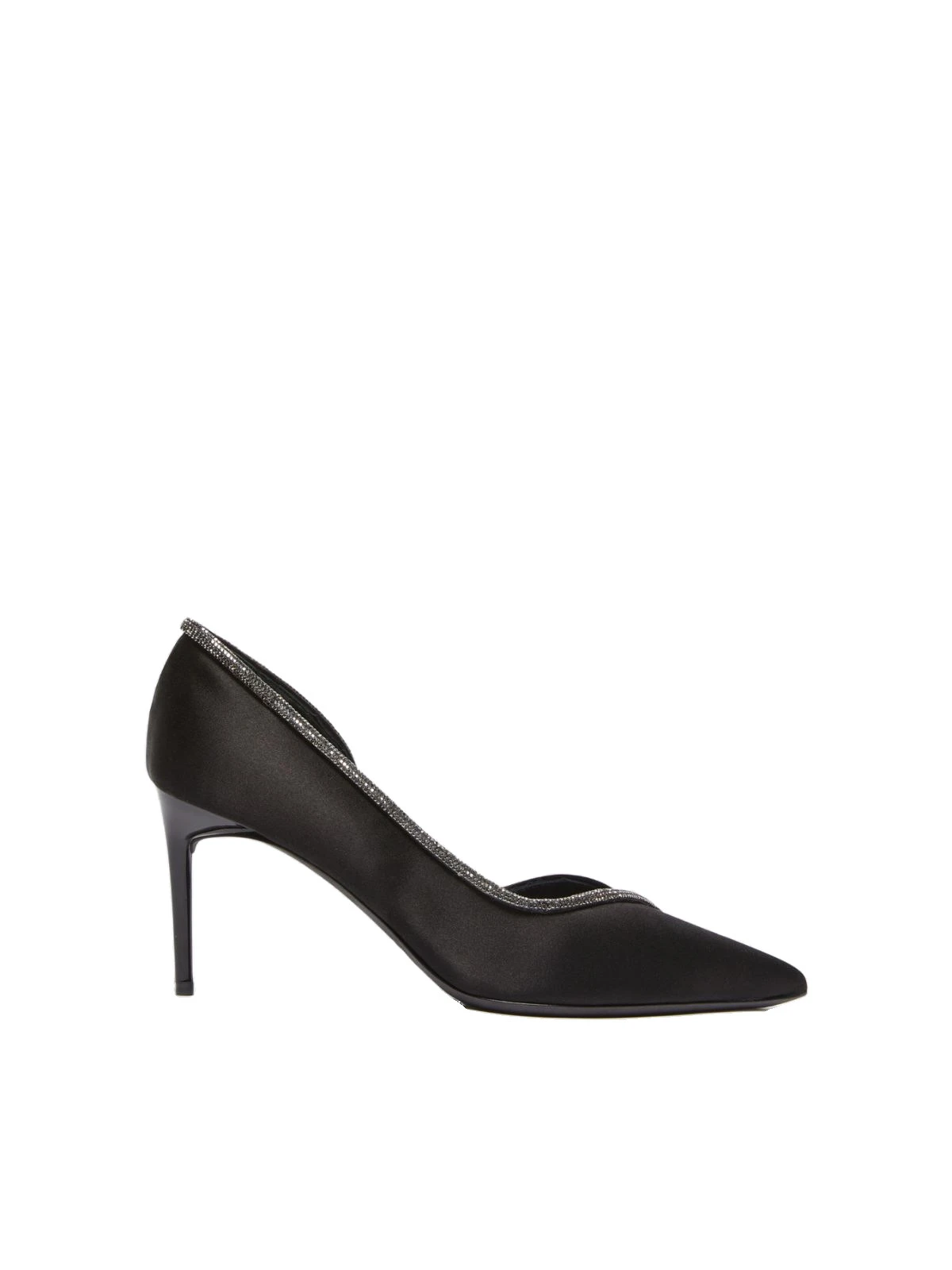 Max Mara Crystal Satin D'Orsay Court Shoes in Black Max Mara Crystal Satin D'Orsay Court Shoes in Black | Heels | Luxury Shoes