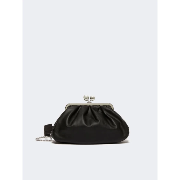Max Mara Cubico Medium Nappa Pasticcino Bag in Black | Clutch Bags | Luxury Shoes 