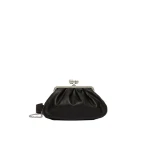 Max Mara Cubico Medium Nappa Pasticcino Bag in Black | Clutch Bags | Luxury Shoes 