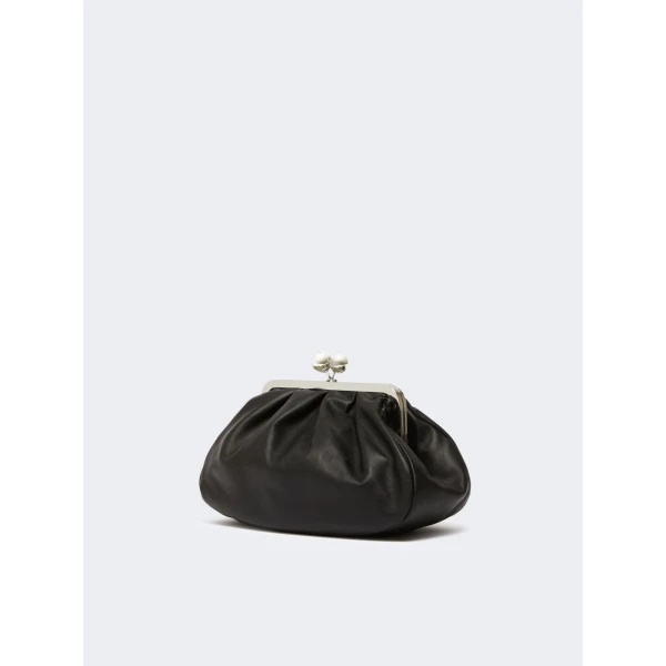 Max Mara Cubico Medium Nappa Pasticcino Bag in Black | Clutch Bags | Luxury Shoes 