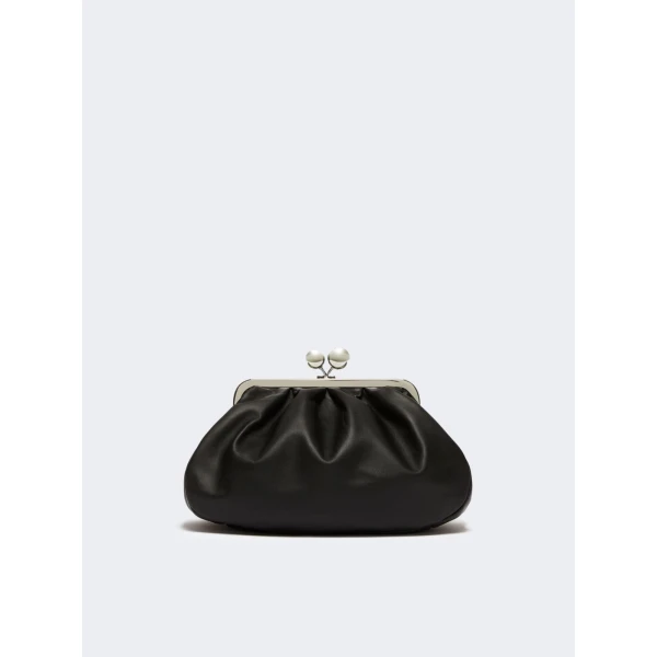 Max Mara Cubico Medium Nappa Pasticcino Bag in Black | Clutch Bags | Luxury Shoes 