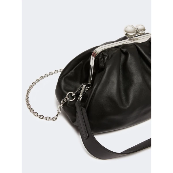 Max Mara Cubico Medium Nappa Pasticcino Bag in Black | Clutch Bags | Luxury Shoes 