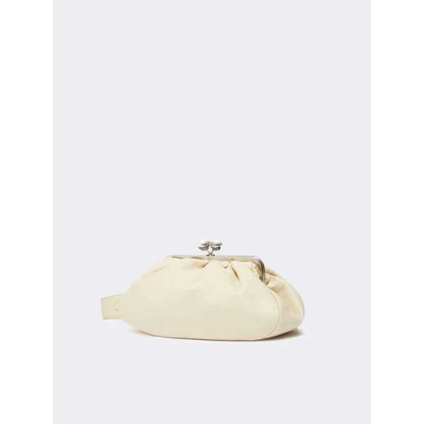 Max Mara Cubico Medium Nappa Pasticcino Bag in Ivory | Clutch Bags | Luxury Shoes 